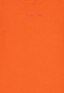 Kız Çocuk Nar Çiçeği Bisiklet Yaka Kısa Kol İnterlok Basic Örme Elbise - 50306277003