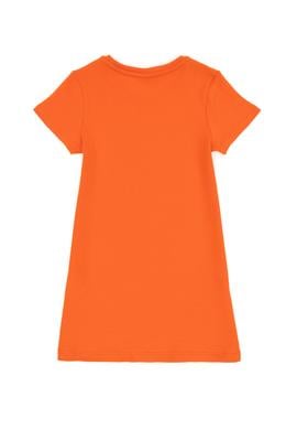 Kız Çocuk Nar Çiçeği Bisiklet Yaka Kısa Kol İnterlok Basic Örme Elbise - 50306277003