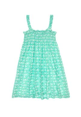Kız Çocuk Mint Askılı Krep Kumaş Örme Elbise - 50306250008