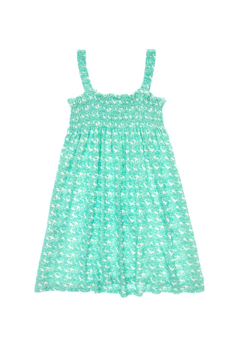Kız Çocuk Mint Askılı Krep Kumaş Örme Elbise - 50306250008