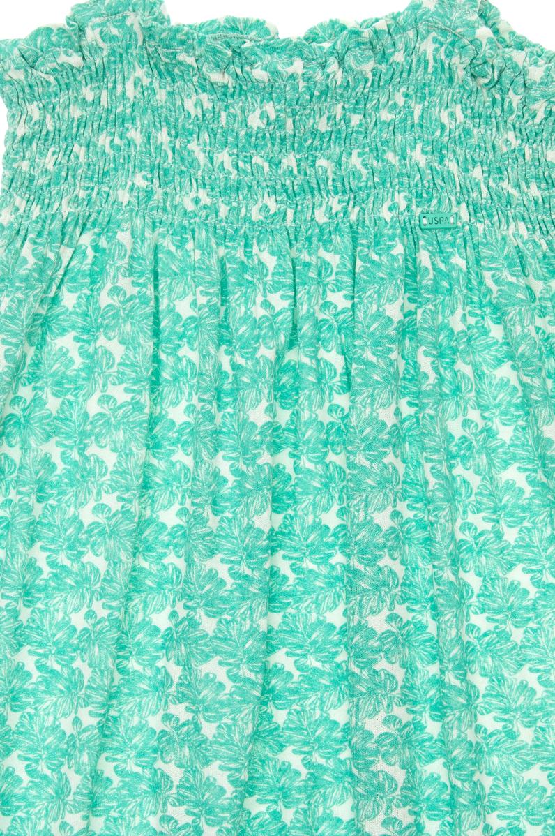 Kız Çocuk Mint Askılı Krep Kumaş Örme Elbise