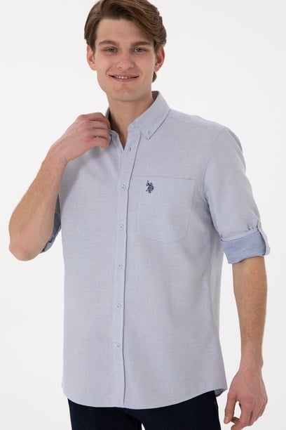 Erkek Lacivert Regular Fit Cepli Gömlek