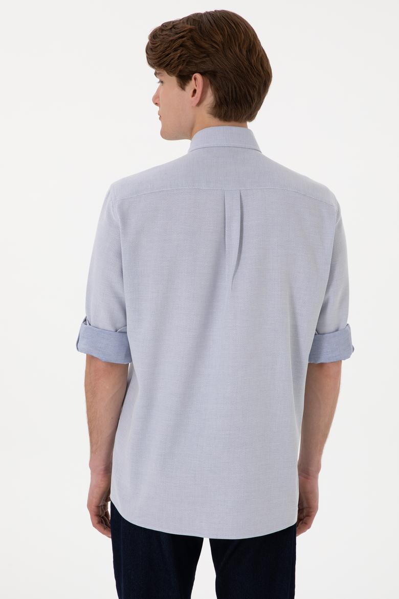 Erkek Lacivert Regular Fit Cepli Gömlek - 50306340014