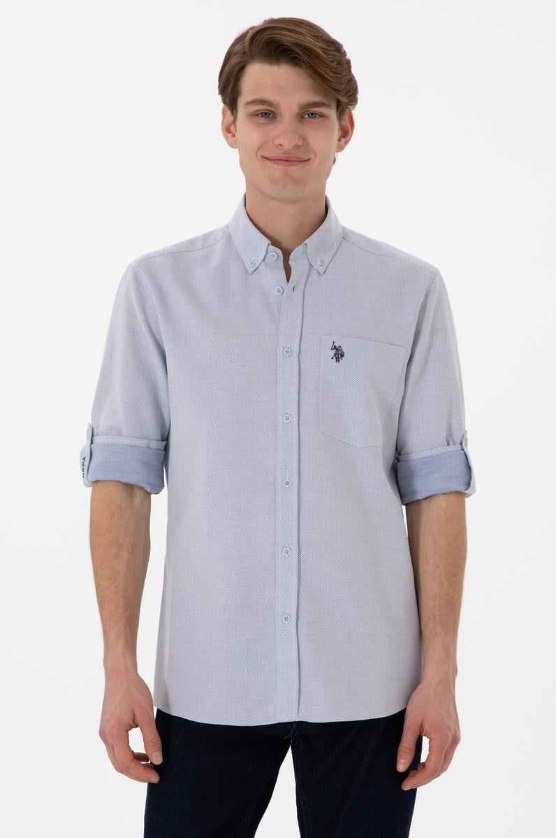 Erkek Lacivert Regular Fit Cepli Gömlek