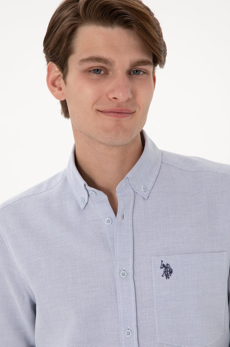 Erkek Lacivert Regular Fit Cepli Gömlek