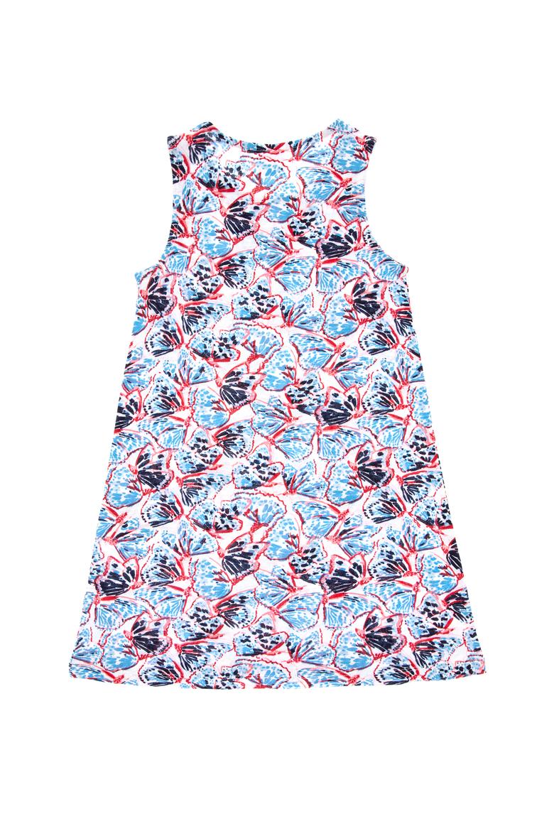 Kız Çocuk Lacivert Kolsuz Kelebek Desenli Örme Elbise - 50306263023