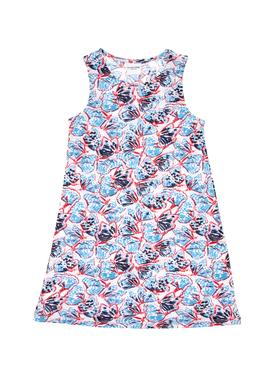 Kız Çocuk Lacivert Kolsuz Kelebek Desenli Örme Elbise - 50306263023