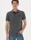 Erkek Slim Fit Polo Yaka Antrasit Melanj Basic Tişört