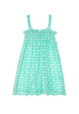 Kız Çocuk Mint Askılı Krep Kumaş Örme Elbise - 50306250008