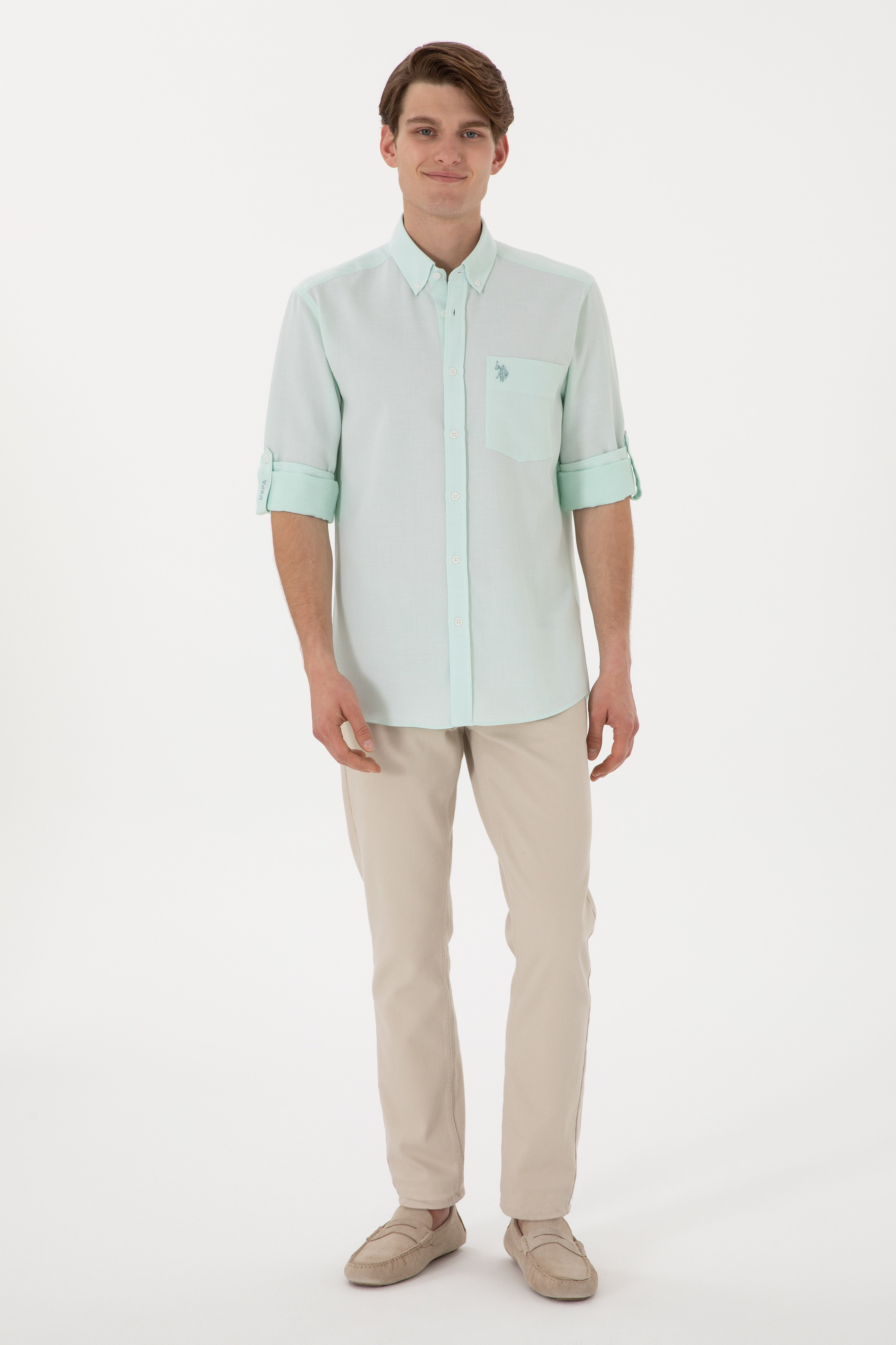 Erkek Mint Regular Fit Cepli Gömlek - Image 4
