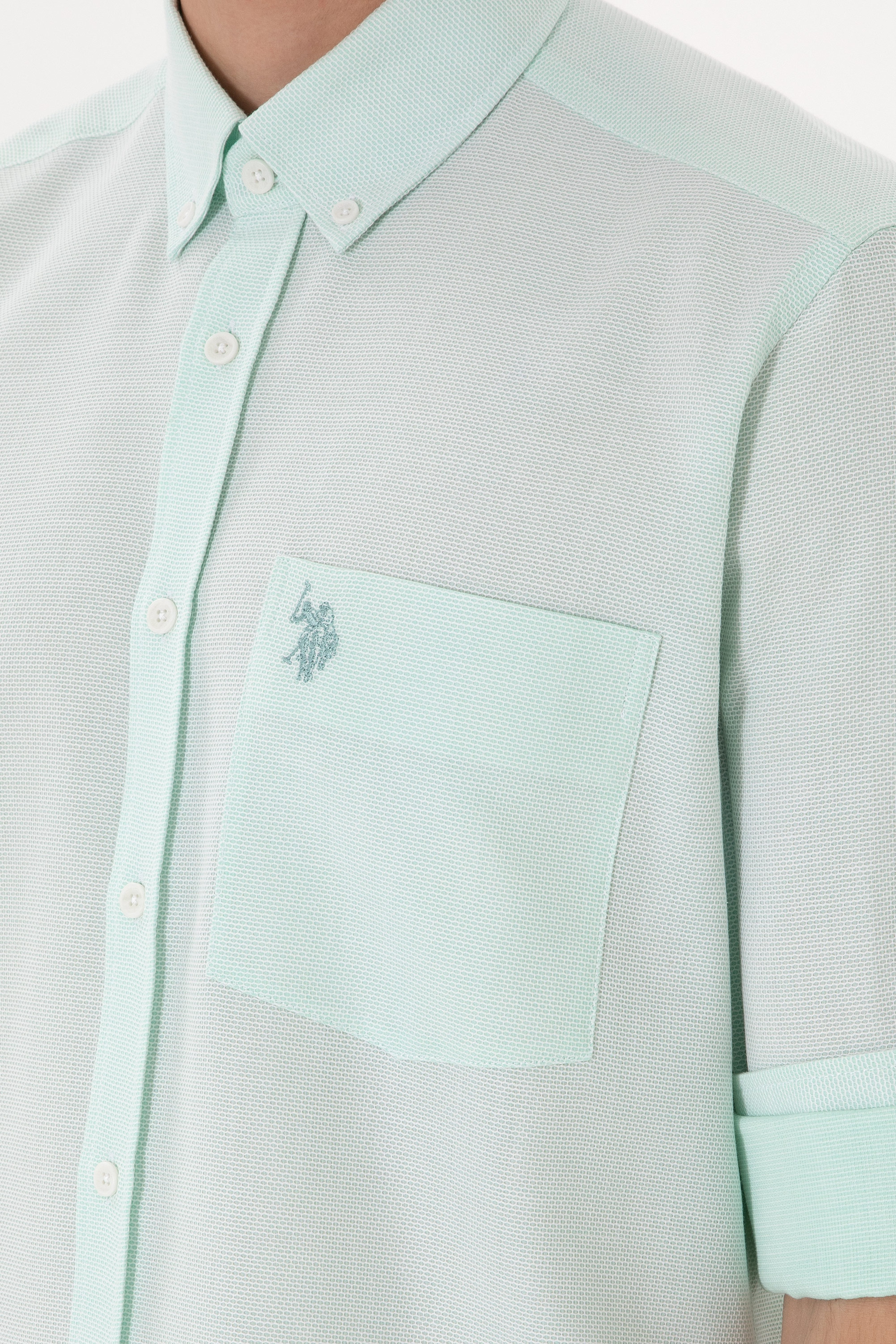 Erkek Mint Regular Fit Cepli Gömlek - Image 7