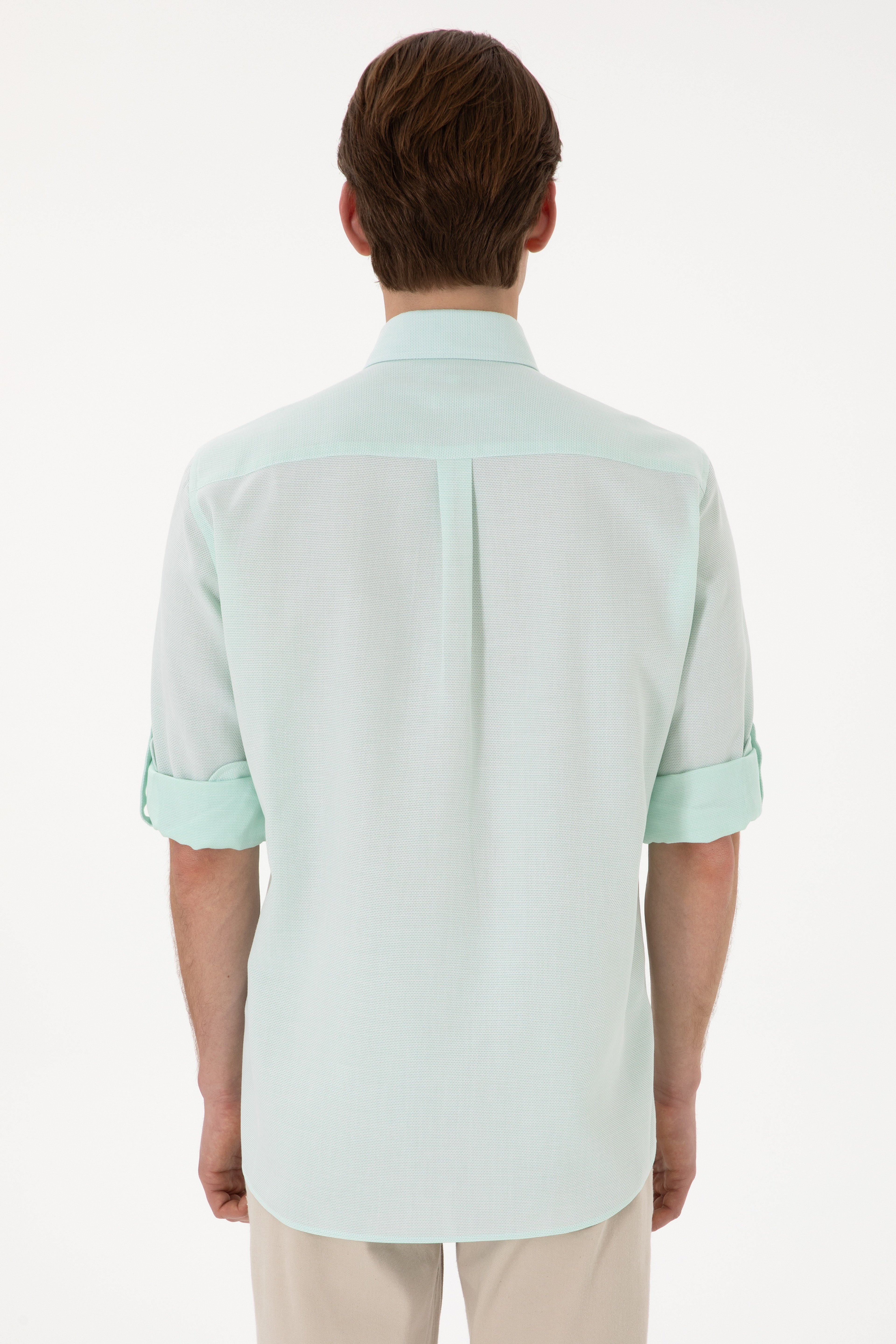 Erkek Mint Regular Fit Cepli Gömlek
