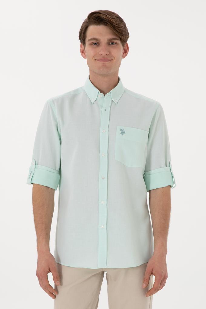 Erkek Mint Regular Fit Cepli Gömlek