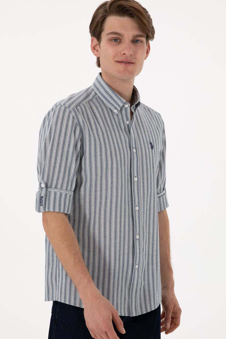 Erkek Mavi Uzun Kollu Gömlek - 50306349015