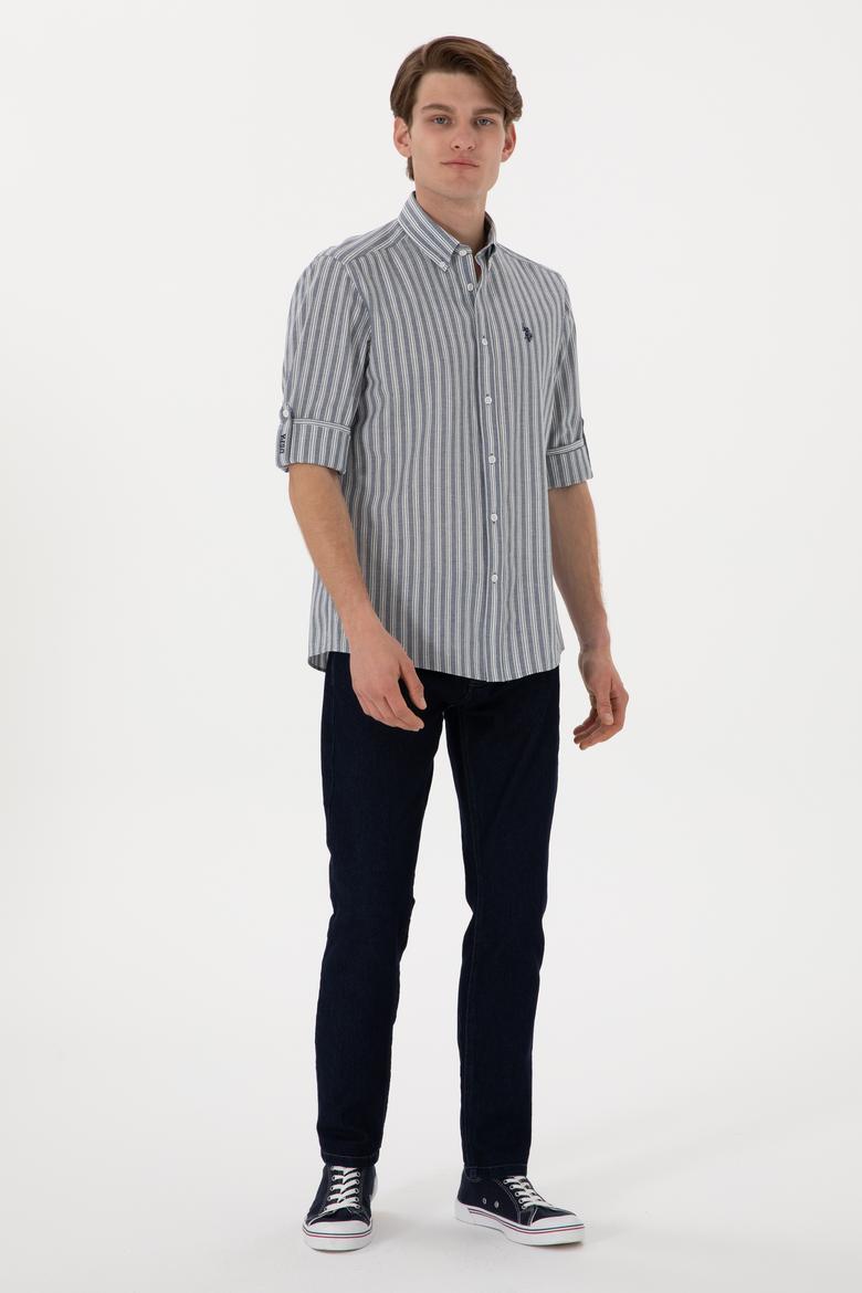 Erkek Mavi Uzun Kollu Gömlek - 50306349015