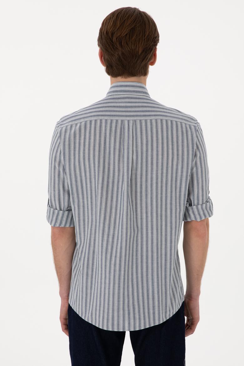 Erkek Mavi Uzun Kollu Gömlek - 50306349015