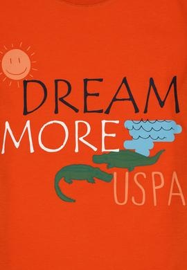 Erkek Çocuk Nar Çiçeği Oversize Bisiklet Yaka Tişört - 50307164009