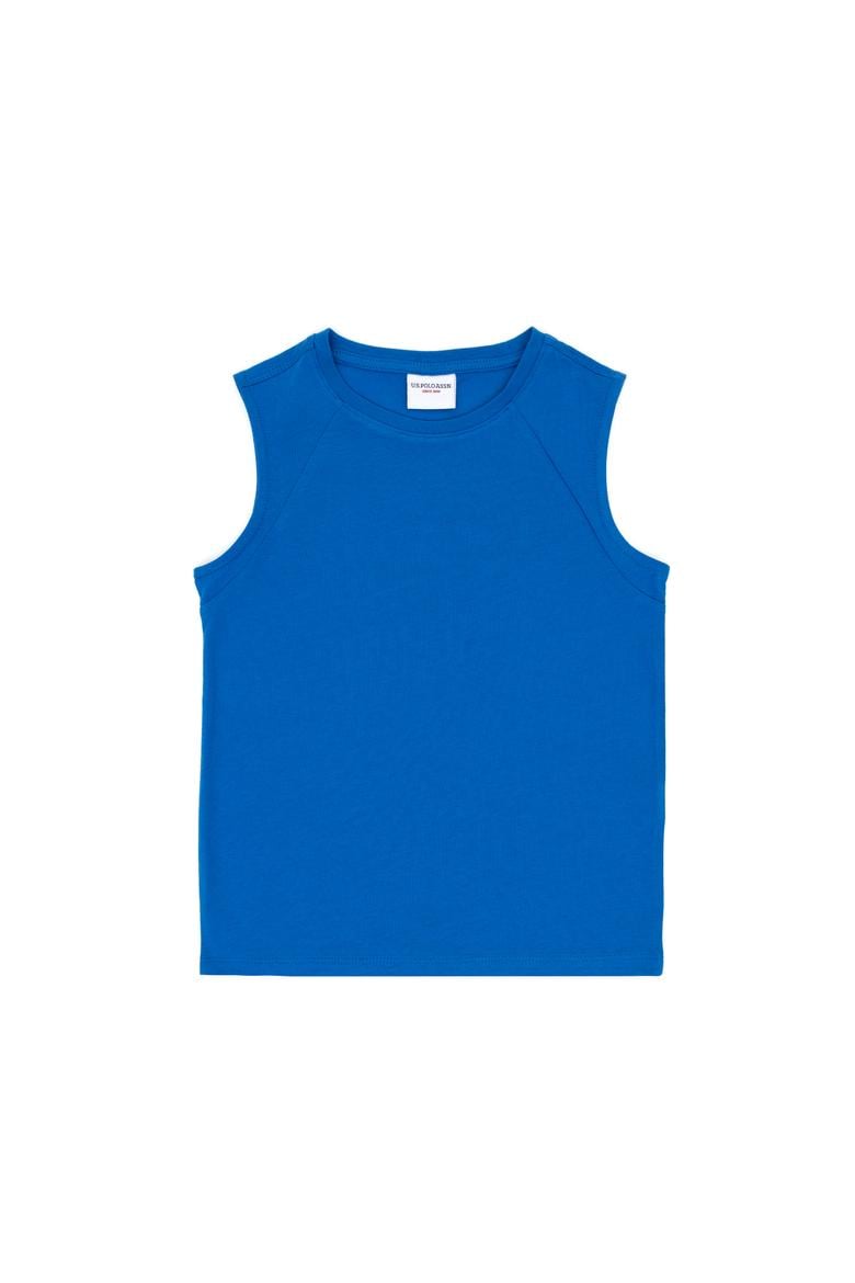 Erkek Çocuk Kobalt Kolsuz Bisiklet Yaka Tişört