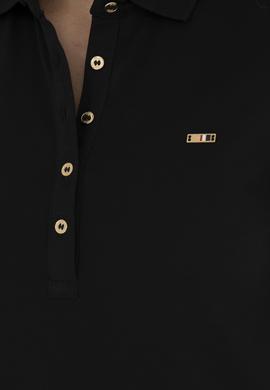 Kadın Siyah Polo Yaka Mini Boy Örme Elbise - 50305853008