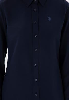 Kadın Lacivert Uzun Kollu Basic Gömlek - 50307726062