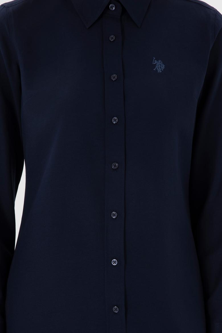 Kadın Lacivert Uzun Kollu Basic Gömlek - 50307726062