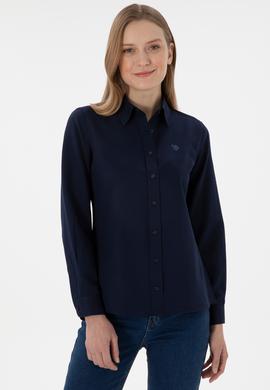 Kadın Lacivert Uzun Kollu Basic Gömlek - 50307726062