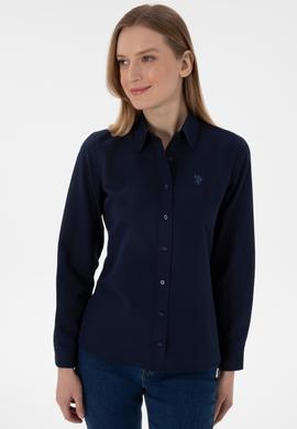 Kadın Lacivert Uzun Kollu Basic Gömlek - 50307726062