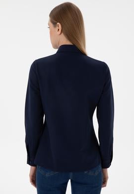 Kadın Lacivert Uzun Kollu Basic Gömlek - 50307726062