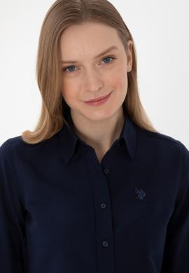 Kadın Lacivert Uzun Kollu Basic Gömlek - 50307726062