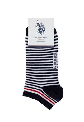 Erkek Beyaz 2'li Gri Çizgili Patik Çorap - 50311355001