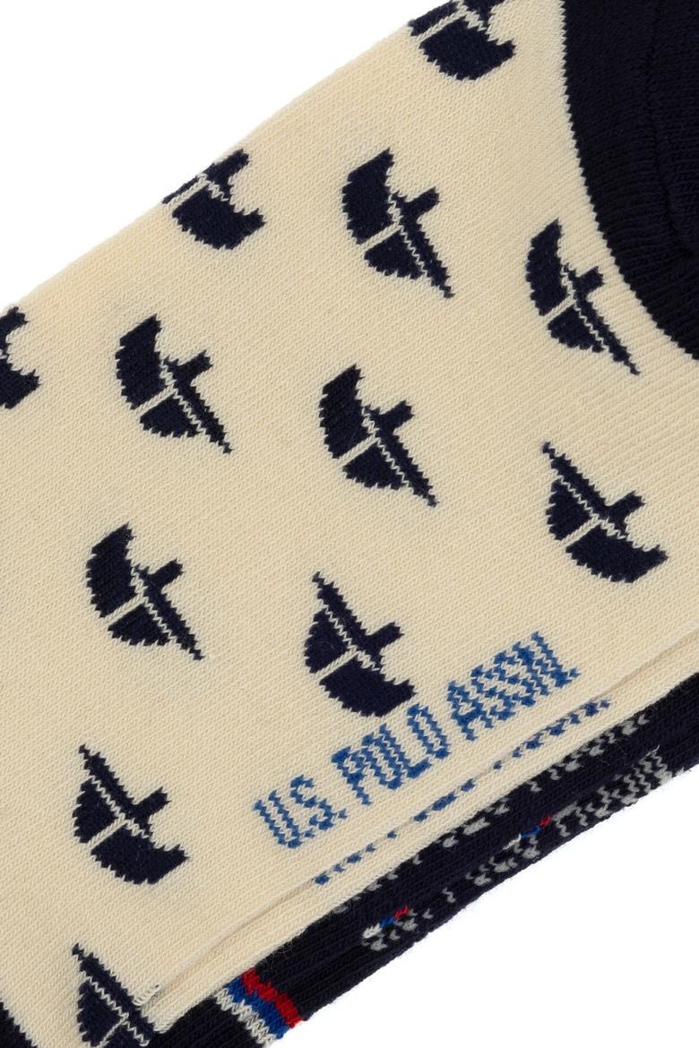 Erkek Lacivert 2'li Desenli Patik Çorap - 50311354001