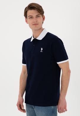 Erkek Regular Fit Polo Yaka Lacivert Basic Tişört - 50305989036