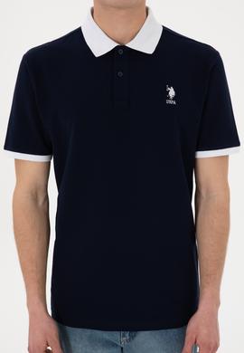 Erkek Regular Fit Polo Yaka Lacivert Basic Tişört - 50305989036