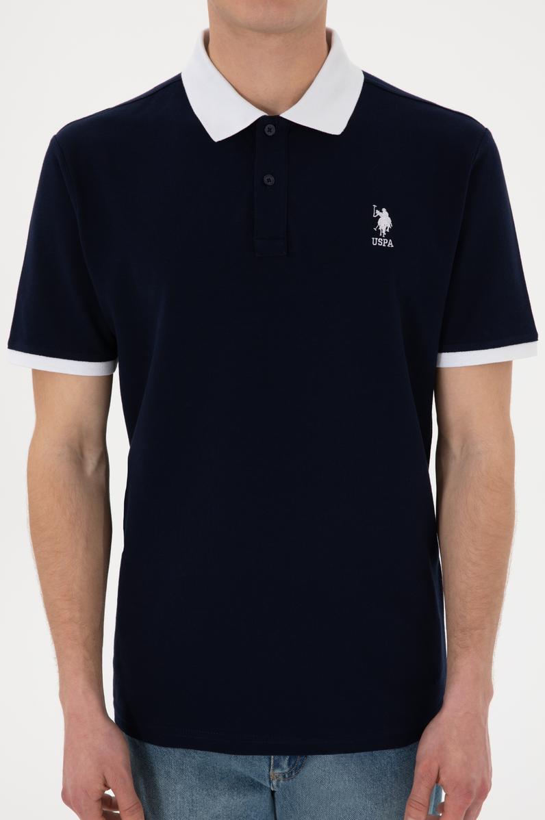 Erkek Regular Fit Polo Yaka Lacivert Basic Tişört