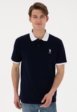 Erkek Regular Fit Polo Yaka Lacivert Basic Tişört - 50305989036