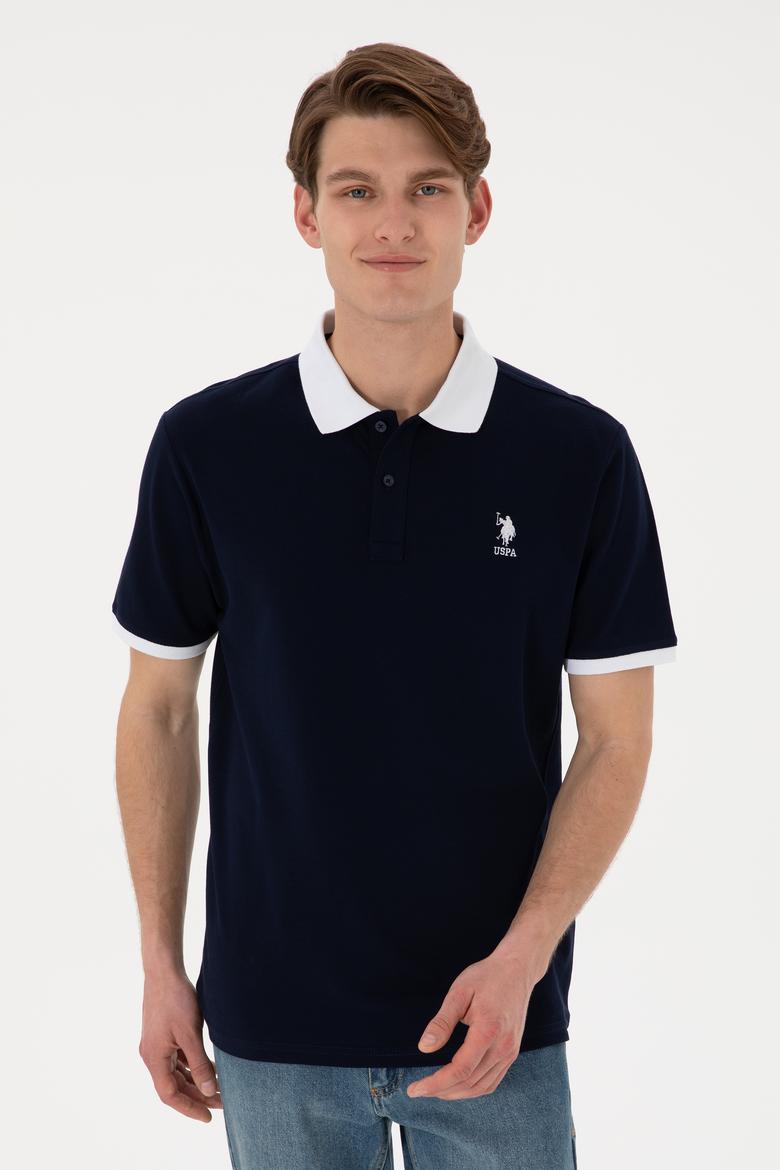 Erkek Regular Fit Polo Yaka Lacivert Basic Tişört - 50305989036