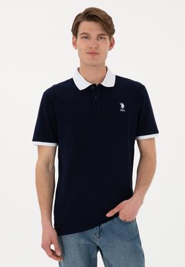 Erkek Regular Fit Polo Yaka Lacivert Basic Tişört - 50305989036