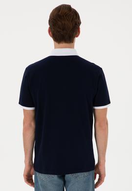 Erkek Regular Fit Polo Yaka Lacivert Basic Tişört - 50305989036