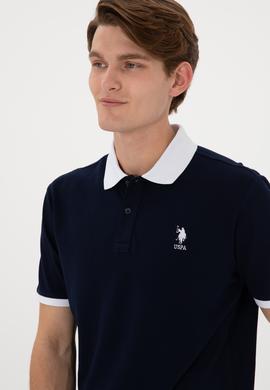 Erkek Regular Fit Polo Yaka Lacivert Basic Tişört - 50305989036