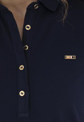 Kadın Lacivert Polo Yaka Mini Boy Örme Elbise - 50305853023