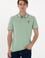 Erkek Regular Fit Polo Yaka Su Yeşili Basic Tişört