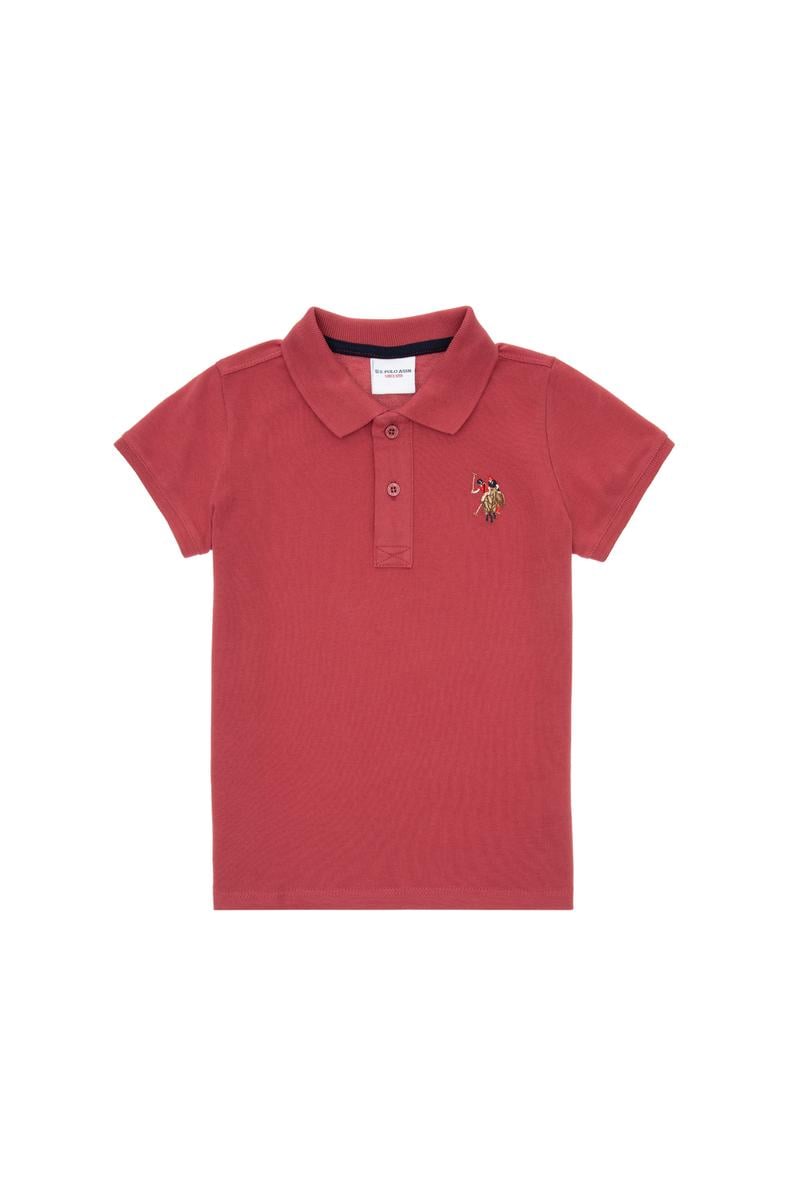 Erkek Çocuk Vişne Basic Polo Yaka Tişört