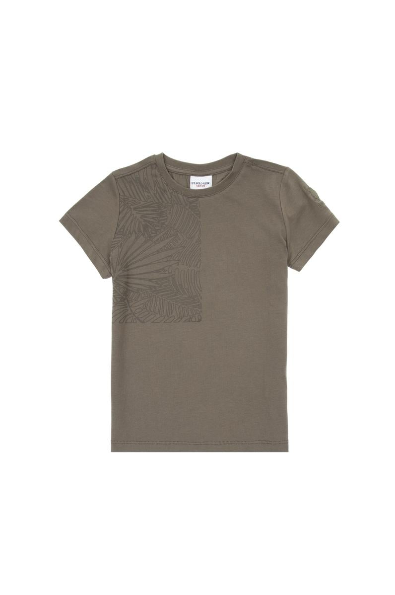 Erkek Çocuk Haki Bisiklet Yaka Tişört