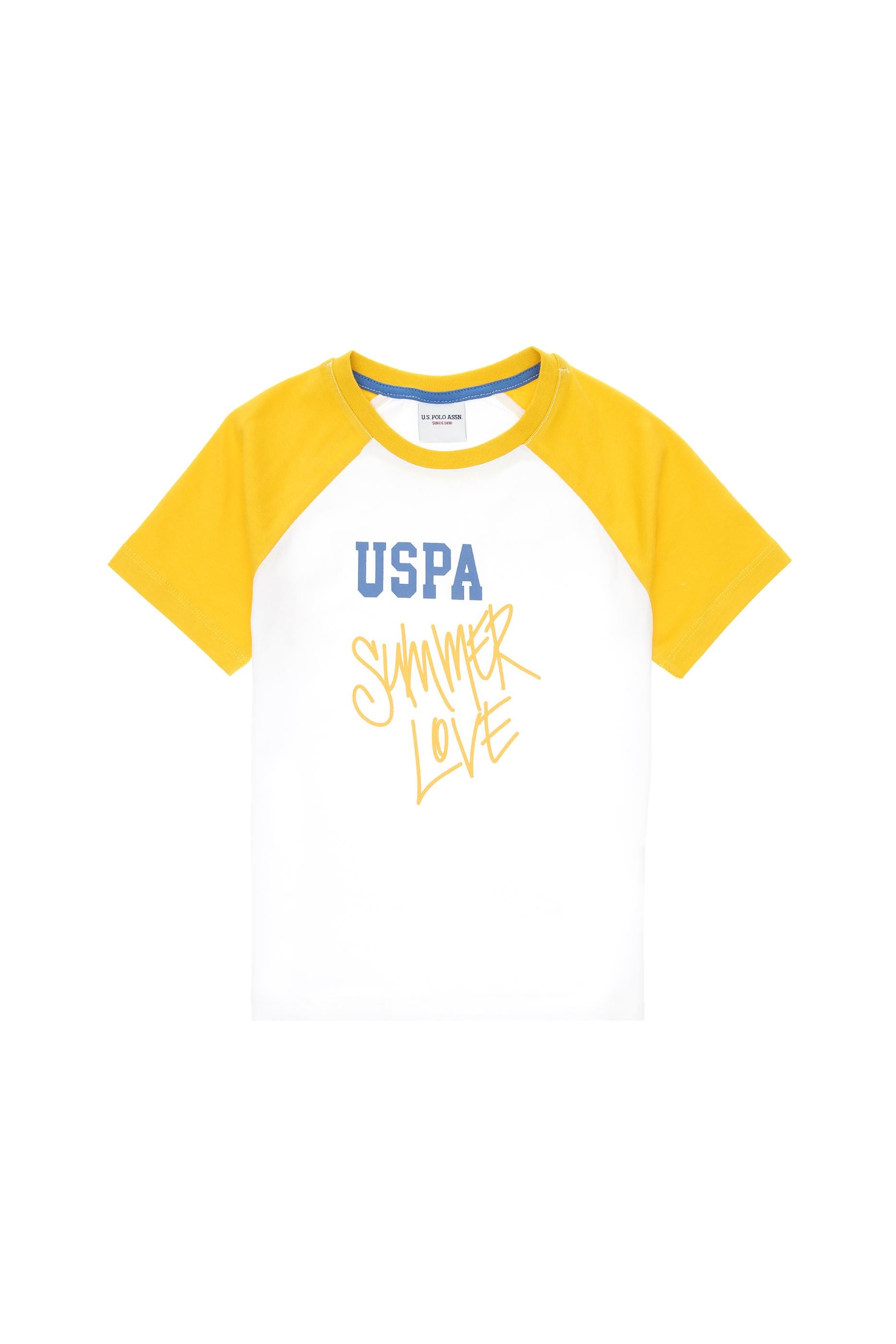 Erkek Çocuk Beyaz Bisiklet Yaka Tişört