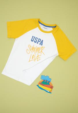 Erkek Çocuk Beyaz Bisiklet Yaka Tişört - 50307177004