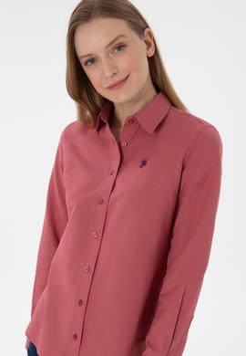 Kadın Vişne Uzun Kollu Basic Gömlek - 50307726082