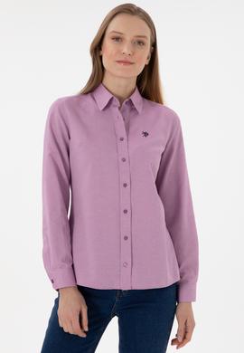 Kadın Menekşe Uzun Kollu Basic Gömlek - 50307726069