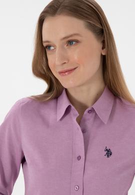 Kadın Menekşe Uzun Kollu Basic Gömlek - 50307726069