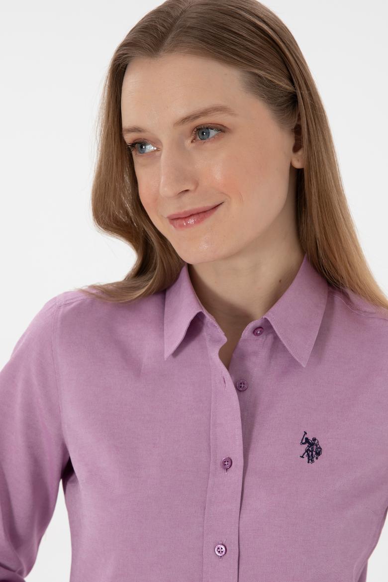 Kadın Menekşe Uzun Kollu Basic Gömlek - 50307726069