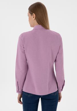 Kadın Menekşe Uzun Kollu Basic Gömlek - 50307726069
